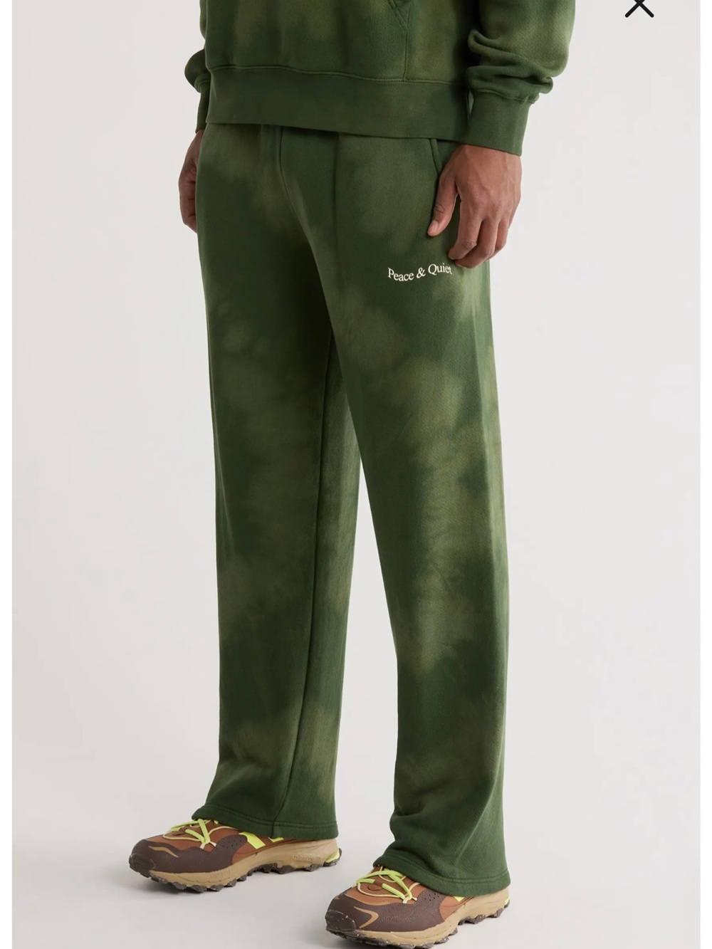 MUSEUM OF PEACE AND QUIET WOODMARK TIE DYE SWEATPANTS FOREST GREEN